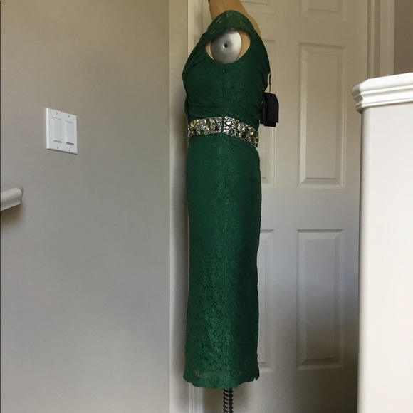 Burberry Prorsum Dark Pigment Green Lace Dress - Picture 8 of 8